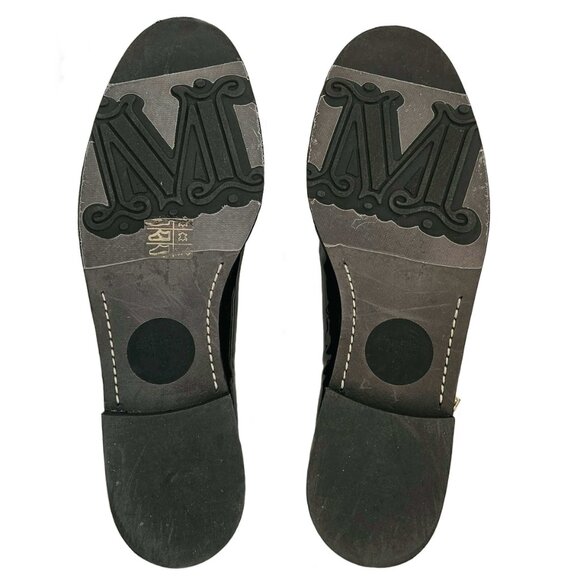 MAX MARA BLACK PATENT LEATHER ANKLE STRAP OXFORDS SHOES (39) - Picture 9 of 10